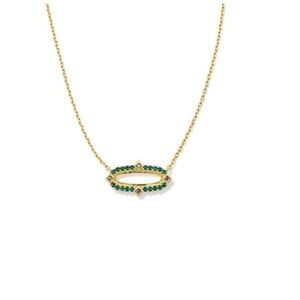 Kendra Scott Gold and Green Pendant Necklace